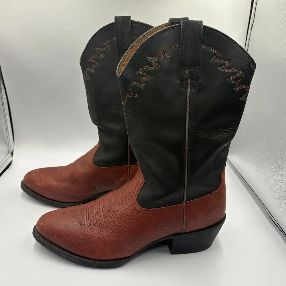 ARIAT Heritage 2-Tone Brown Black Leather Cowboy Western Boots 34693 13 EE Wide